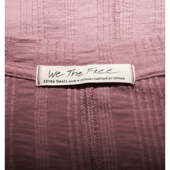 We The Free Purple Tie Dye Long Sleeve Top Free People Womens Boho XS - Picture 2 of 3